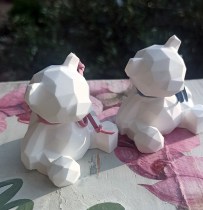 Αρκουδάκια οριγκάμι origami για μπομπονιέρα